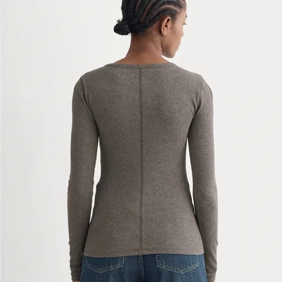 Everlane The Luxe Rib Long-Sleeve Crew washed heather fatigued - Picture 6 of 6